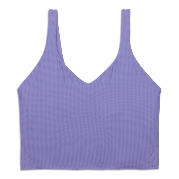 lululemon athletica Tops - Lululemon Women’s Scoop Neck Yoga Tank Top Sz 6 Dark Lavender Grid Pattern